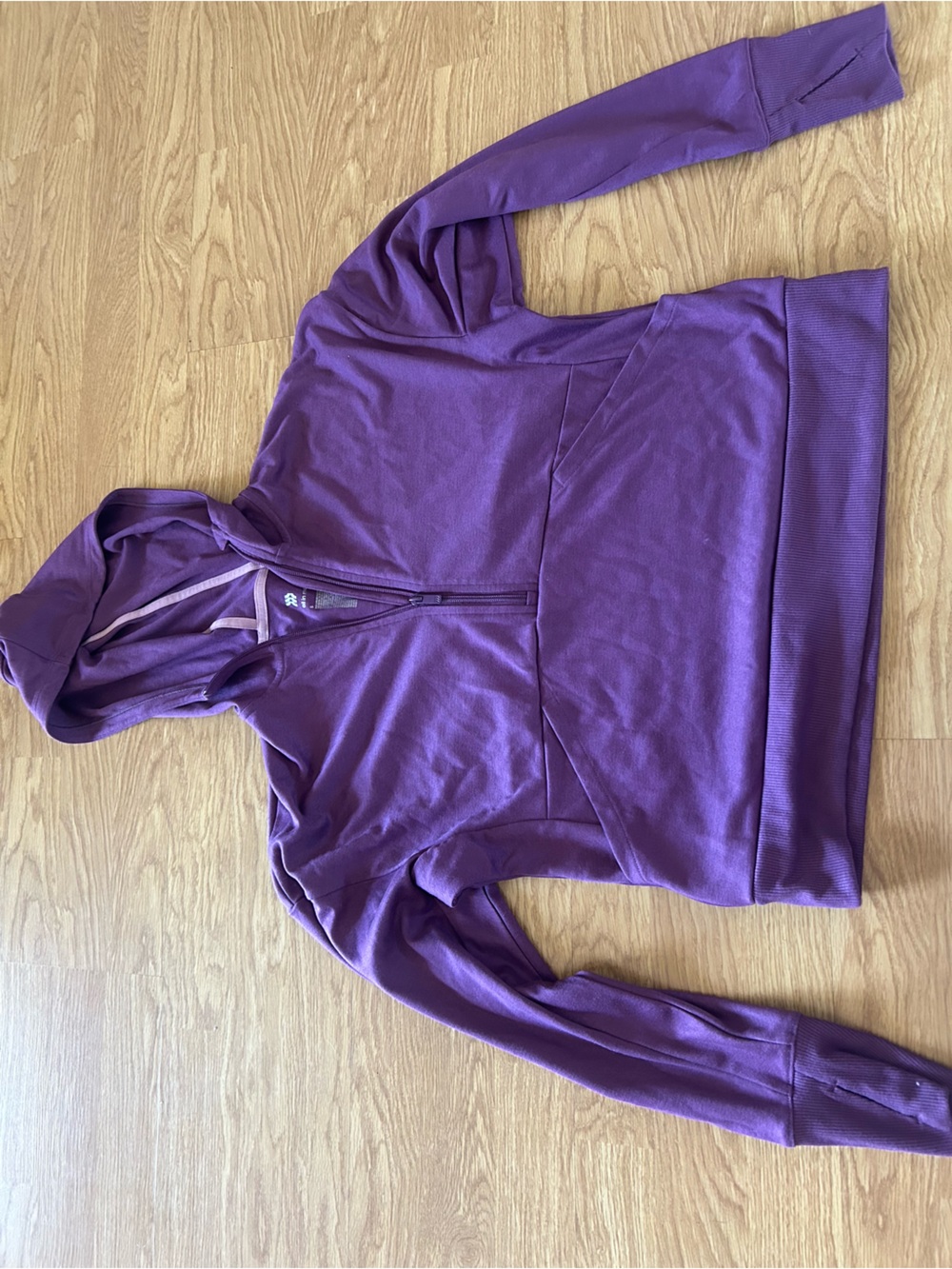 Purple Half-Zip Hoodie Cropped fit JoyLab size Small